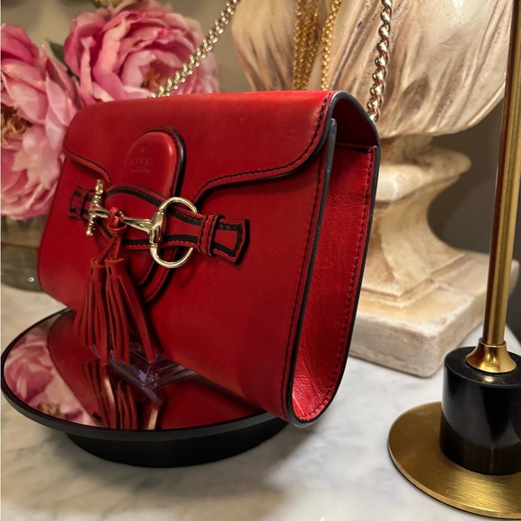 Gucci EUC COA Red Horsebit Crossbody Bag - Picture 4 of 16